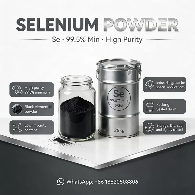 99.5% Selenium Powder Se Red Colorant for Ceramic Glaze Colored Glass Semiconductor