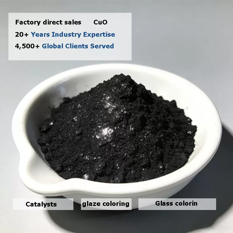 98% Copper Oxide CuO Green Black Colorant for Ceramic Glaze Enamel Colored Glass