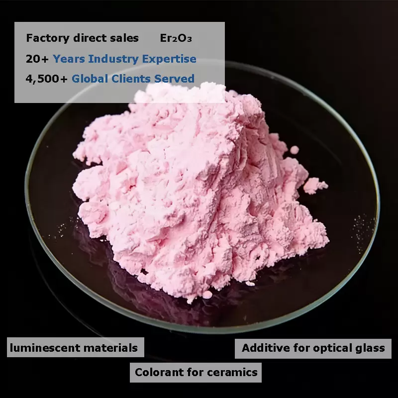 99.9% High Purity Erbium Oxide Er2O3 for Optical Fiber Ceramic Glaze Glass Coloring