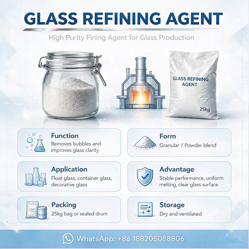 Glass Refining Agent Glass Clarifier Remove Bubbles for Crystal Float Daily Glass
